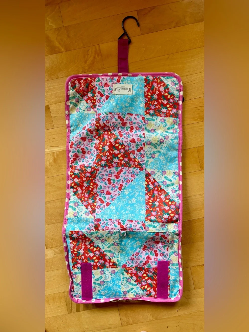 Primrose Hill Floral Patchwork Makeup Organizer - Pink & Blue